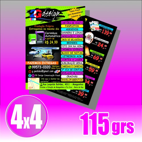 Panfleto 20x28 Couche 115grs - 4/4 - Frente e Verso
