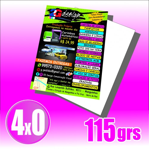 Panfleto 9x20 Couche 115grs - 4/0 - Frente