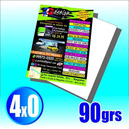 Panfleto 10X14 Couche 90grs - 4/0 - Só Frente